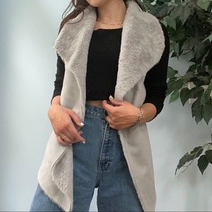 Twelfth Love faux suede / fur vest